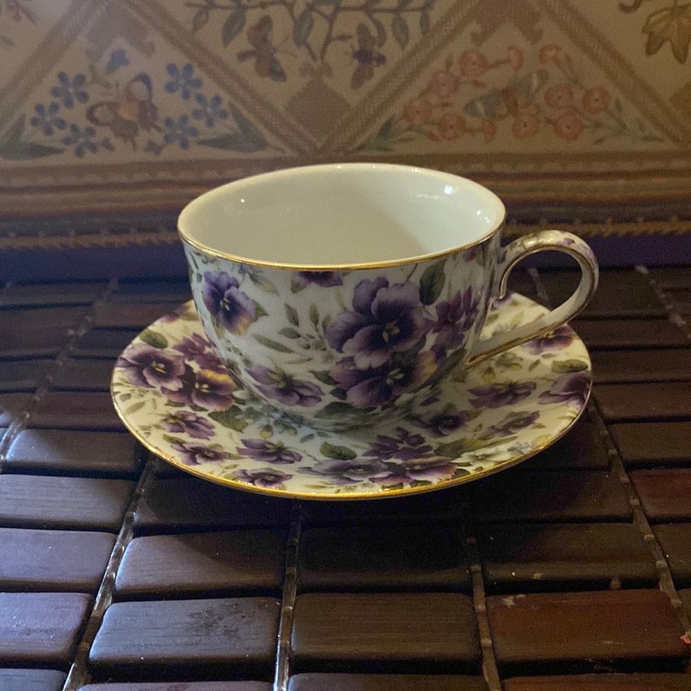 Formalities By Baum Bros Butterflies Tea Cup And Saucer Set Vintage